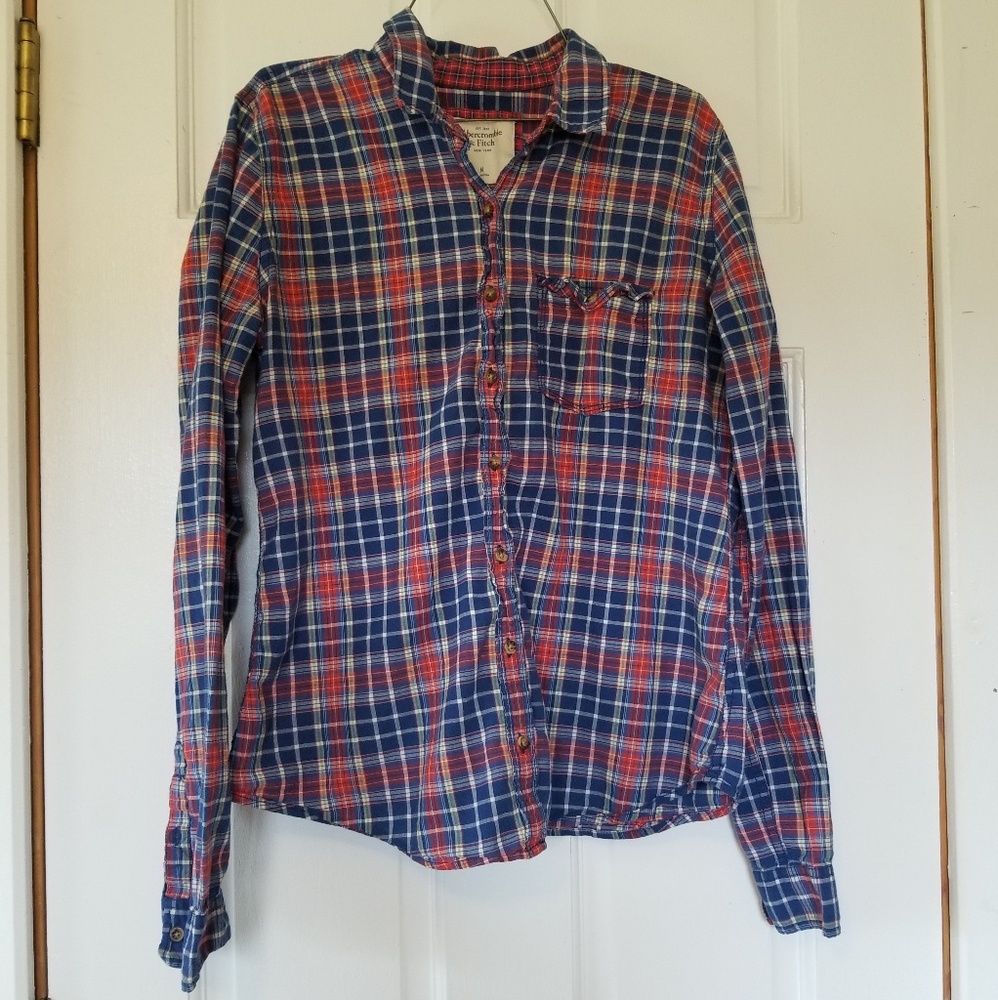 Abercrombie and Fitch Blue and Red Plaid